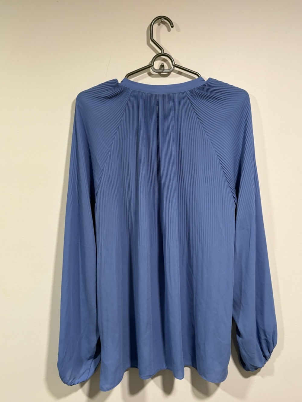 Lauren Ralph Lauren Sky Blue Pleated Button-Front Blouse - Picture 8 of 8